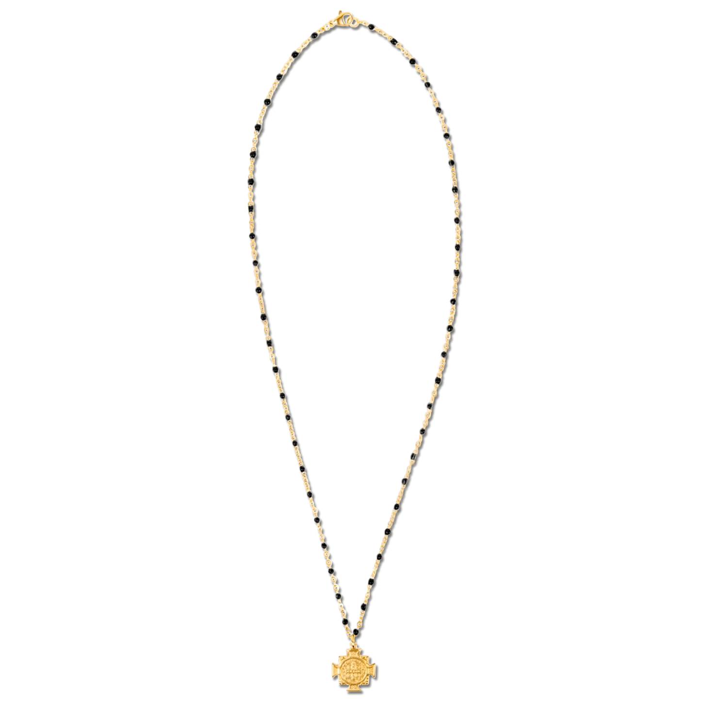 Zayla Cross Pendant Enamel Beaded Necklace
