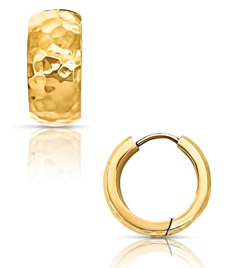 Brennan Hammered Huggie Hoop