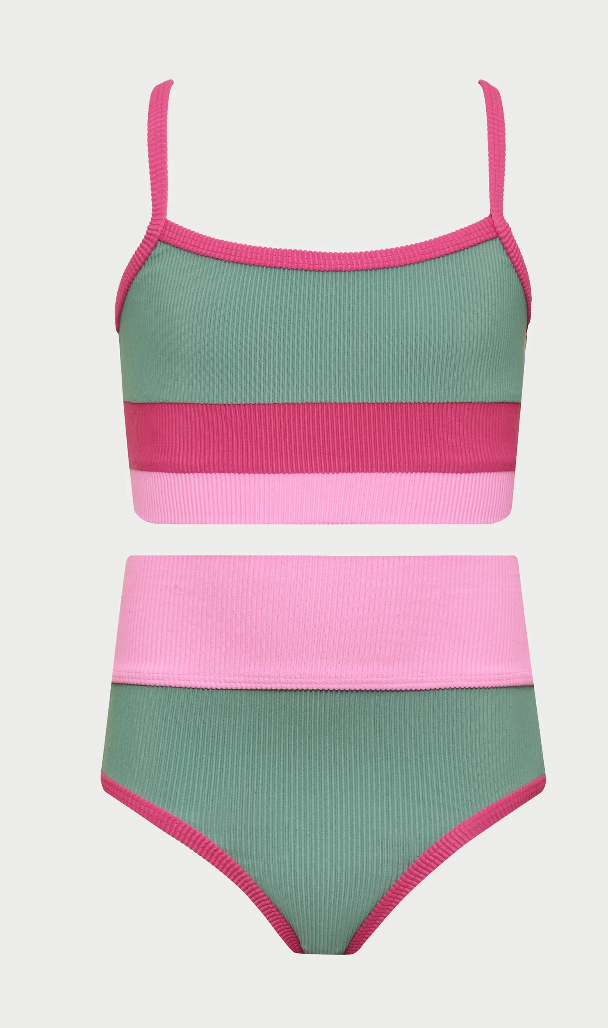 Litte Eva & Emmie Set Sage Bloom Colorblock