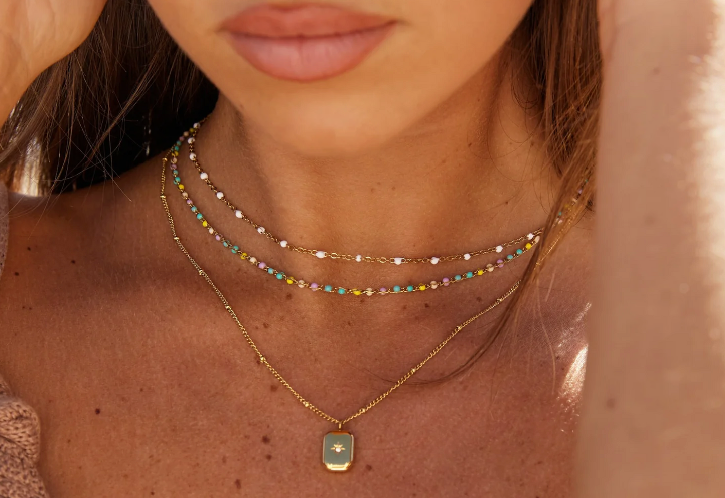 White Beaded Choker