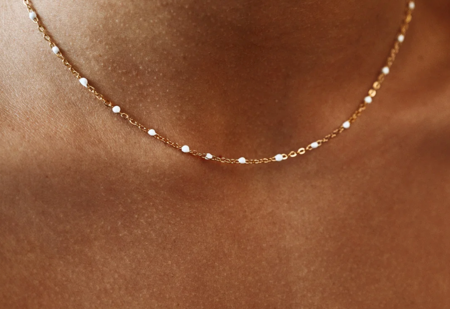 White Beaded Choker