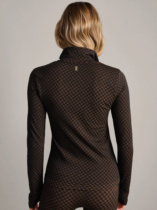 Apres Houndstooth Seemless 1/4 Zip