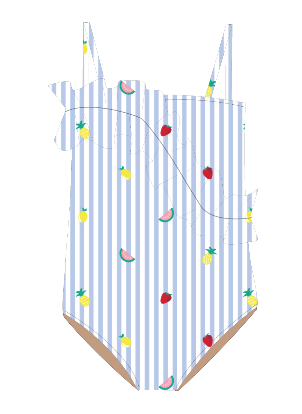 Embroidered Ruffle Picnic Strips