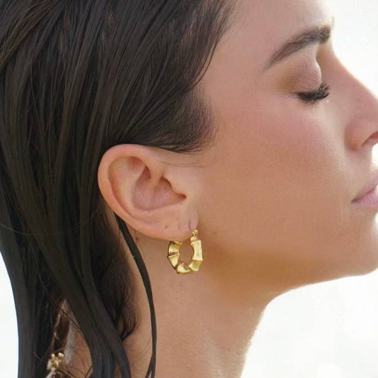 Ellie Vail - Waverly Bamboo Hoop Earring