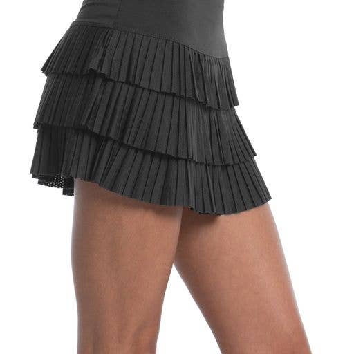 Women's 14" 3-Tiered Pleated Skirt - Charcoal