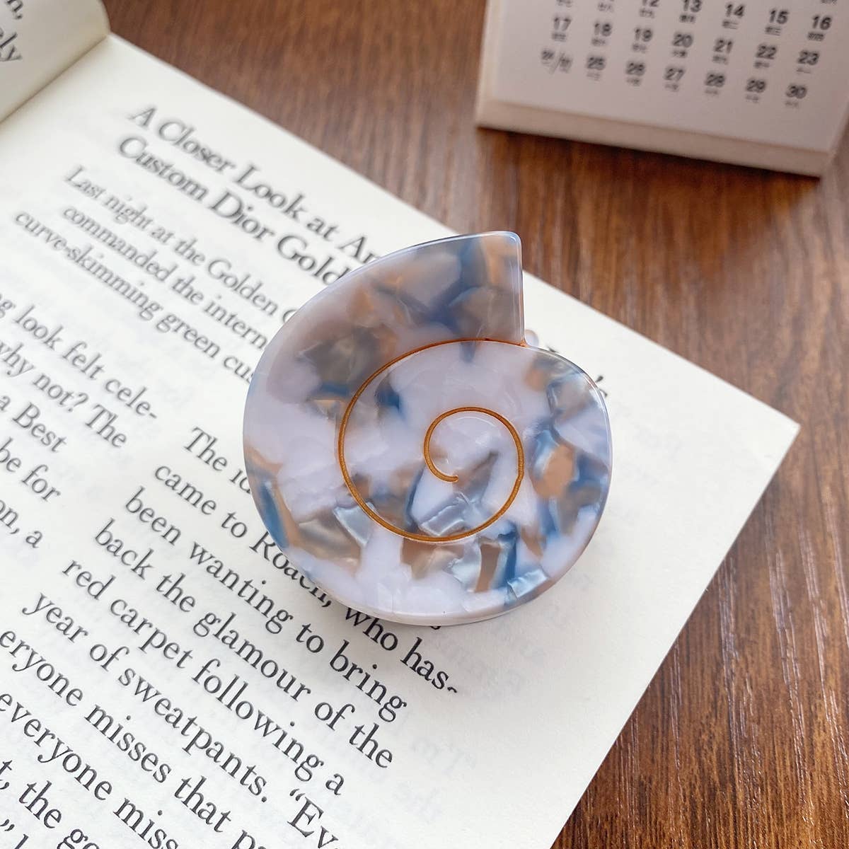 Cora | Round Swirly Seashell Eco-Friendly Claw Clip