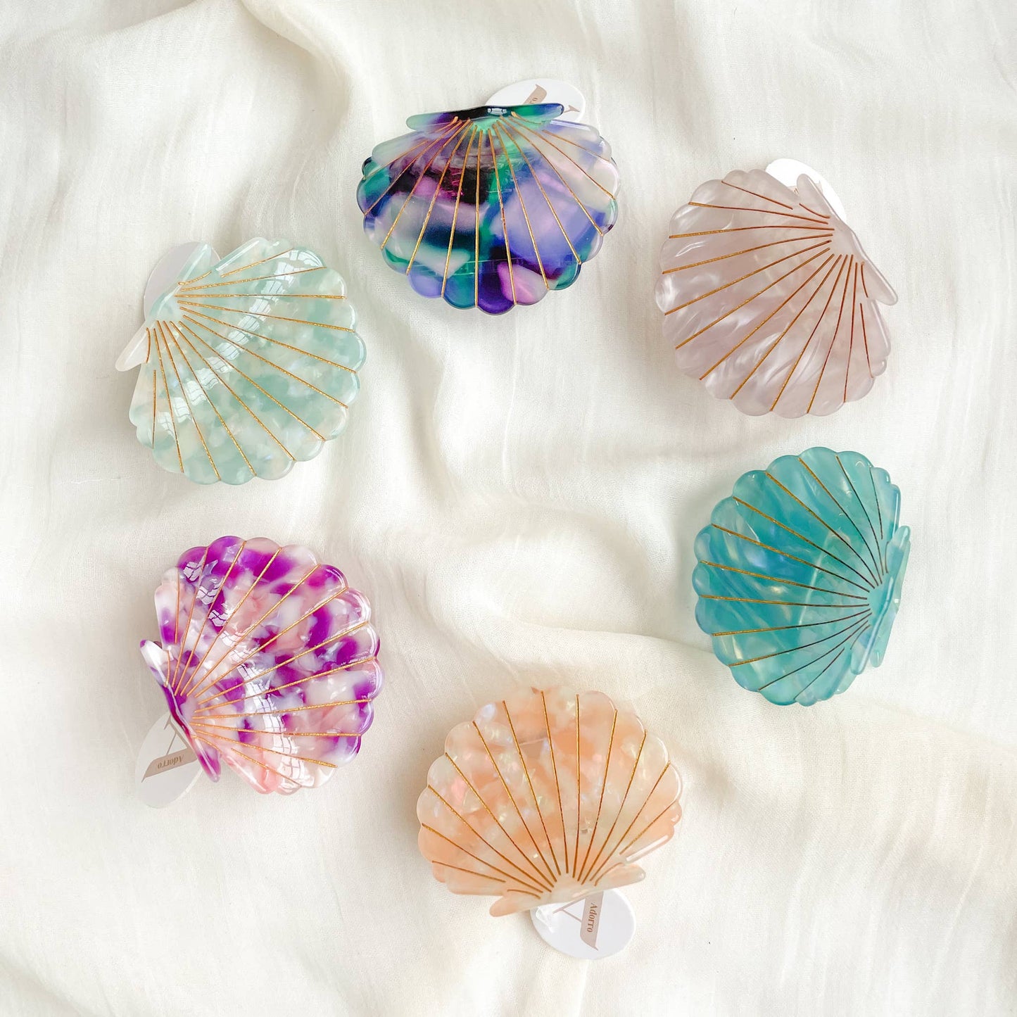 Oceane Medium | Multi Color Seashell Eco-Friendly Claw Clip