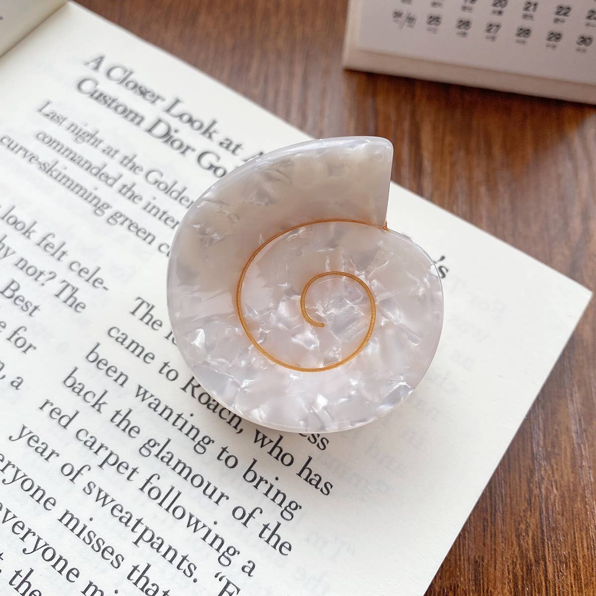 Cora | Round Swirly Seashell Eco-Friendly Claw Clip