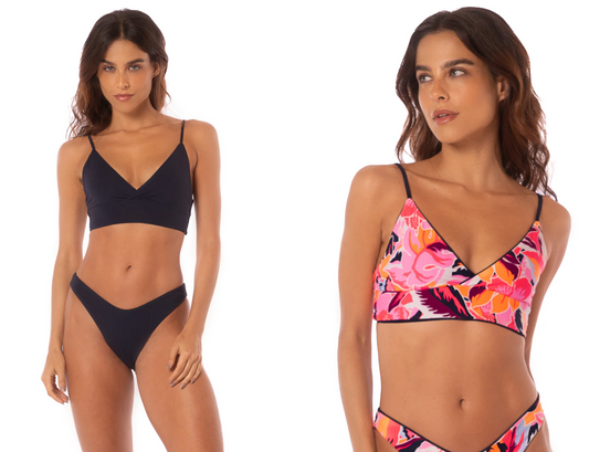 Deep Blue Criss Cross Bikini Top