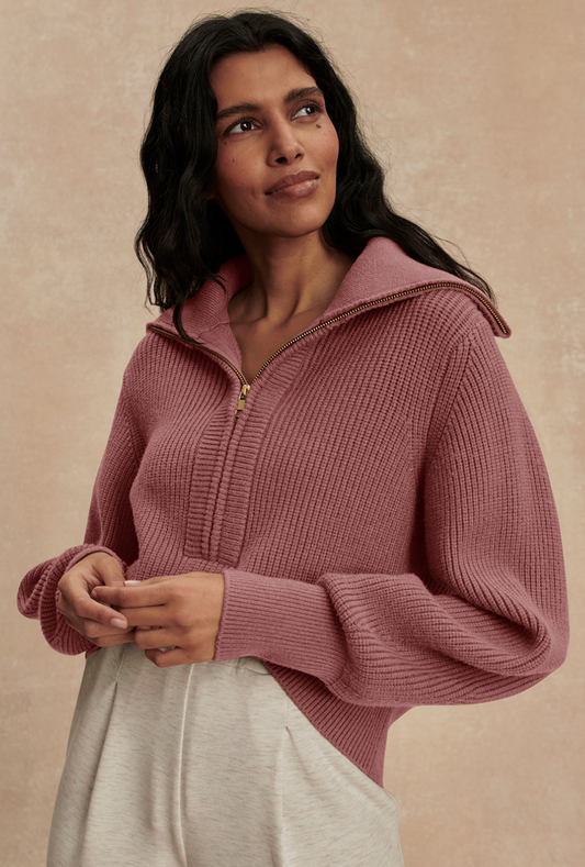 Maura Half Zip Knit Sweater