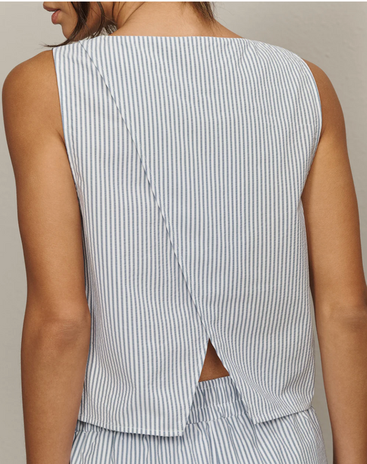 Washed Navy Stripe Saltair Tank