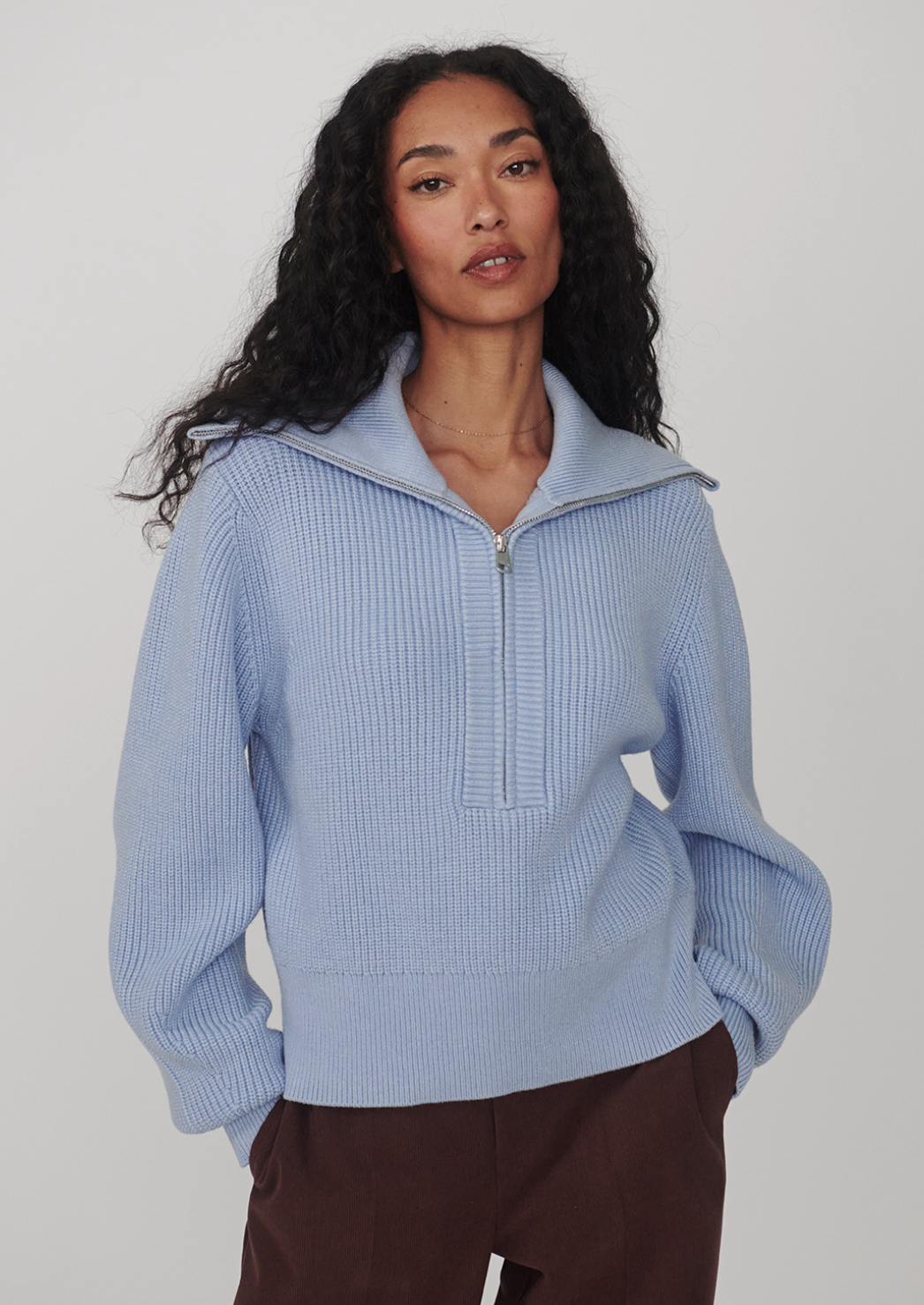 Maura Half Zip Knit Sweater