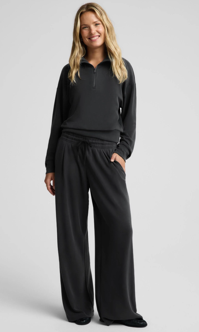 Luxe Sandwash Double Knit Wide Leg Pant
