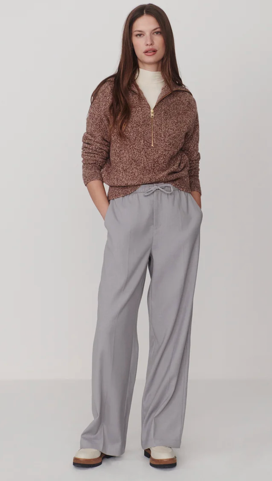 Soft Brushed Woven Wide Leg Pant