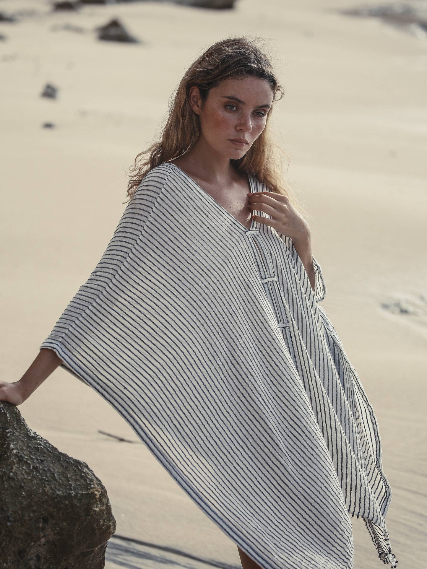 Ava Kimono - Black Stripes | 100% Turkish Cotton 100% Turkis