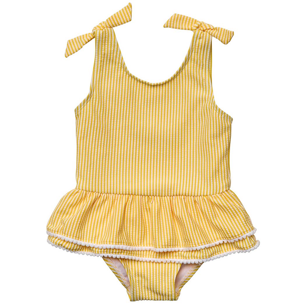 Marigold Stripe Skirt Swimsuit
