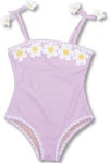 crochet pom pom 1pc - lavender daisy